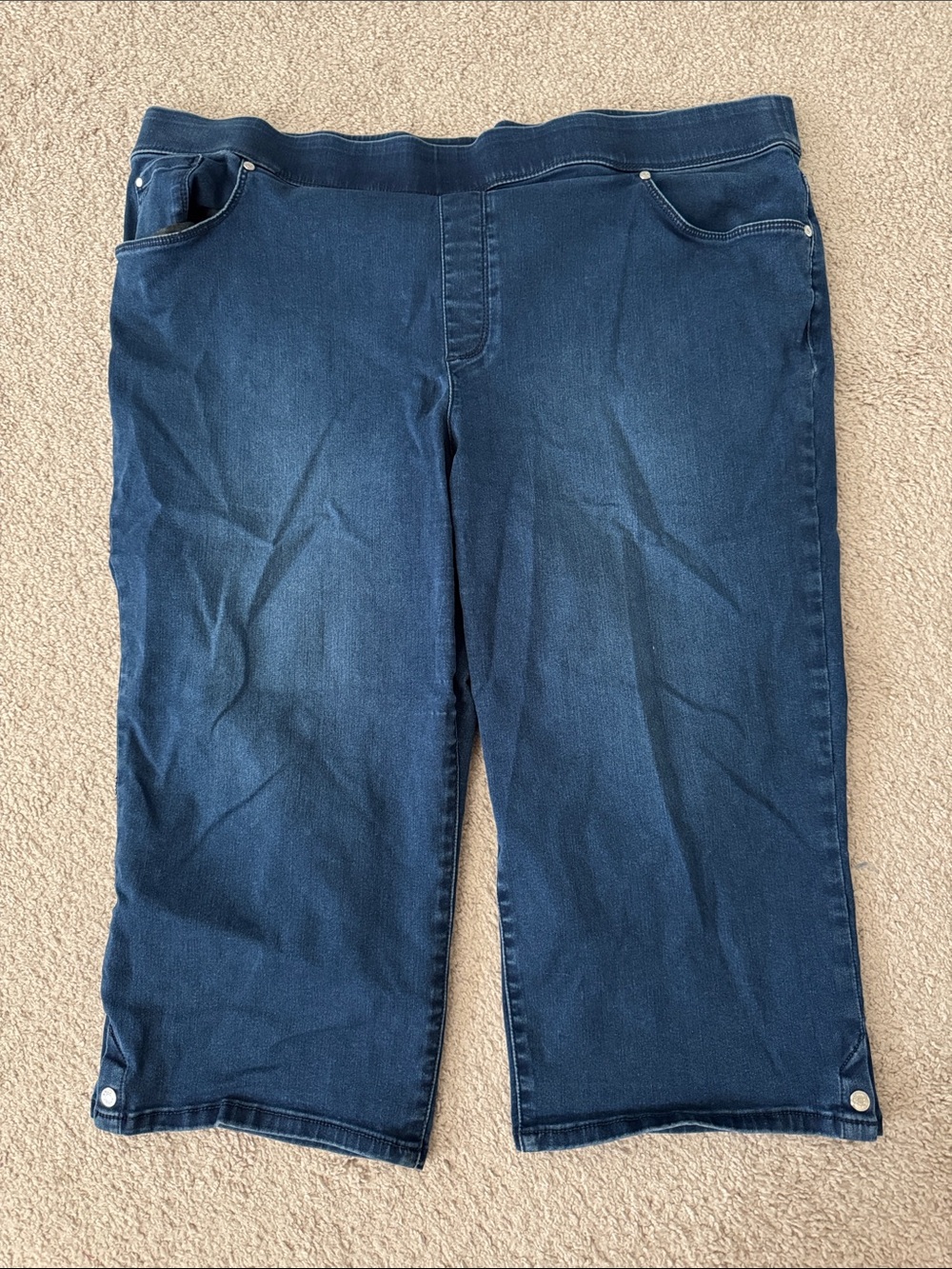Gloria Vanderbilt Dark Blue Cropped Stretch Denim Jeans